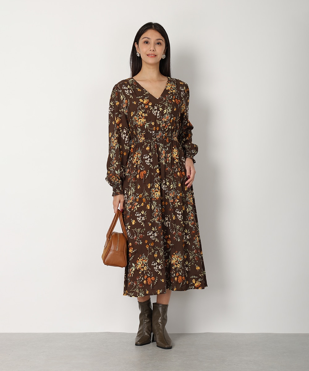 フラワーシャーリングワンピース