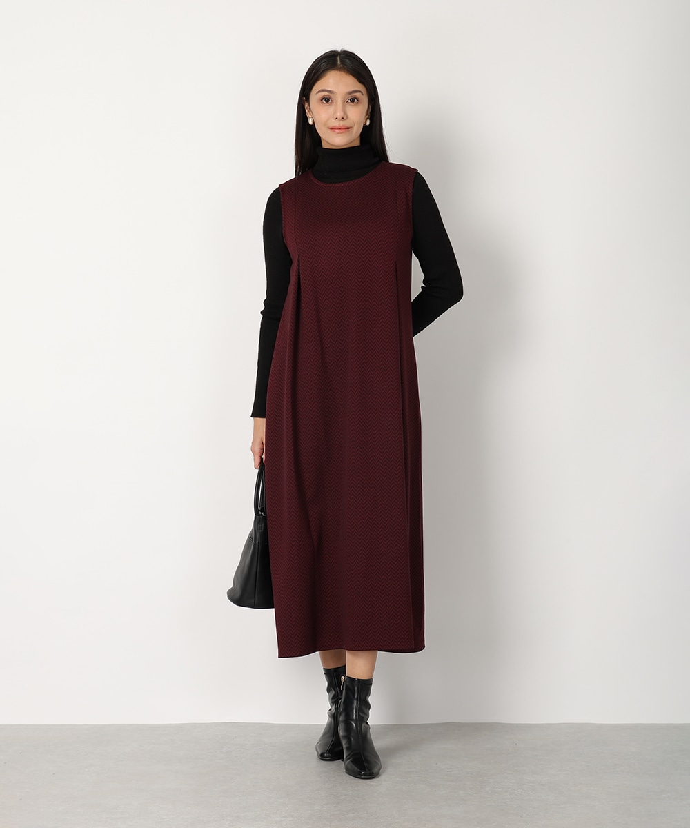 ジグザグジャカードワンピース