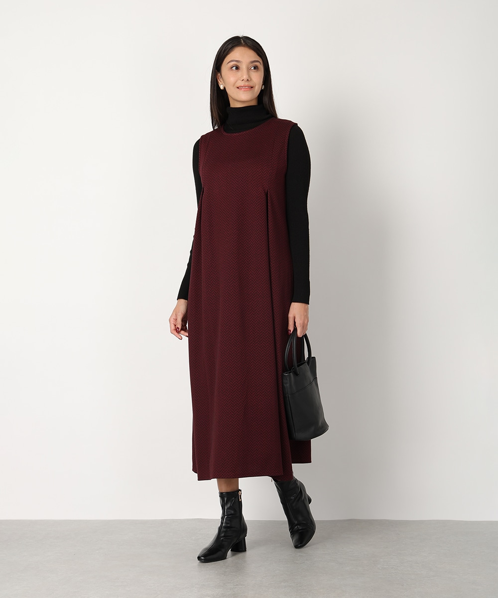 ジグザグジャカードワンピース