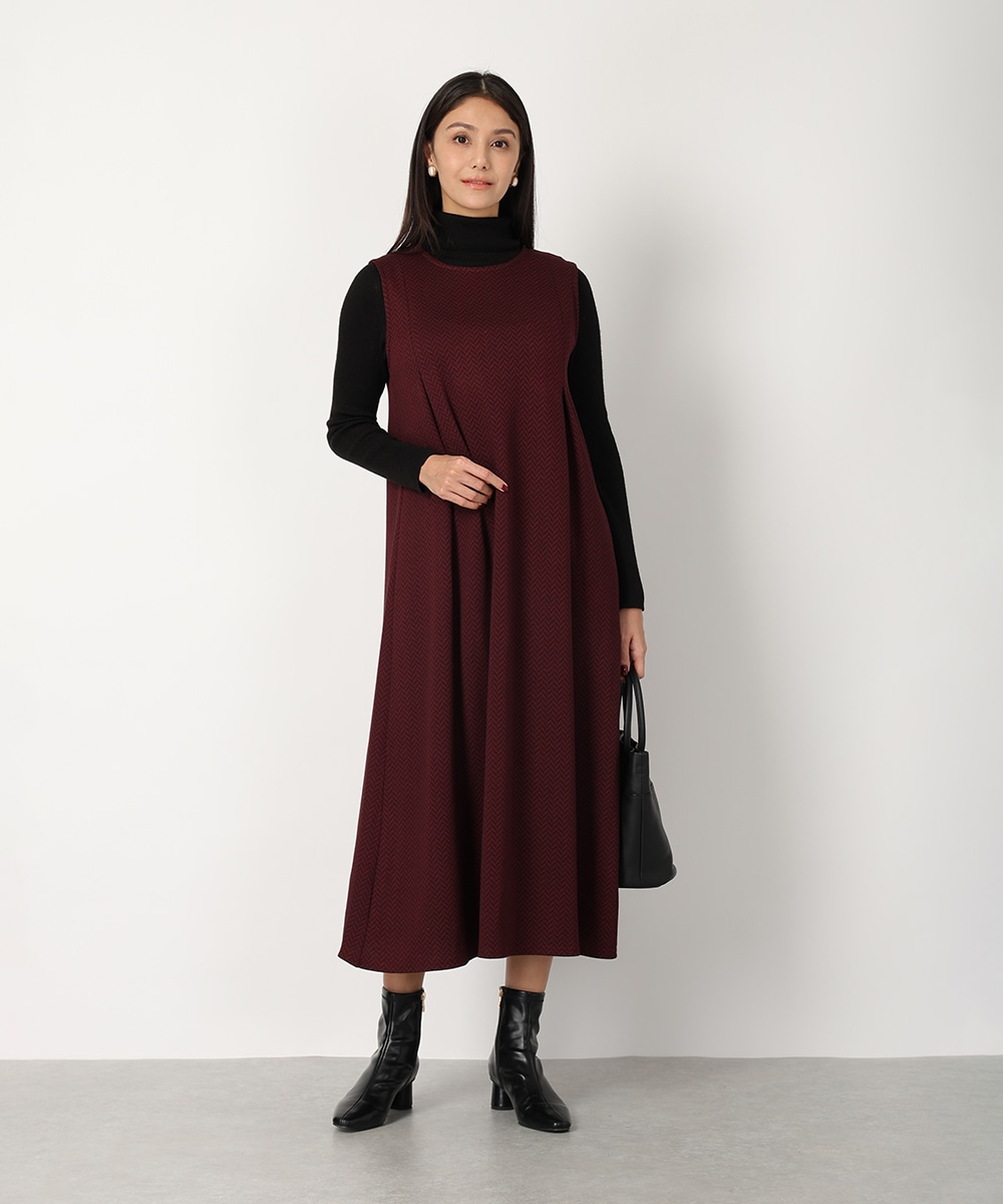 ジグザグジャカードワンピース