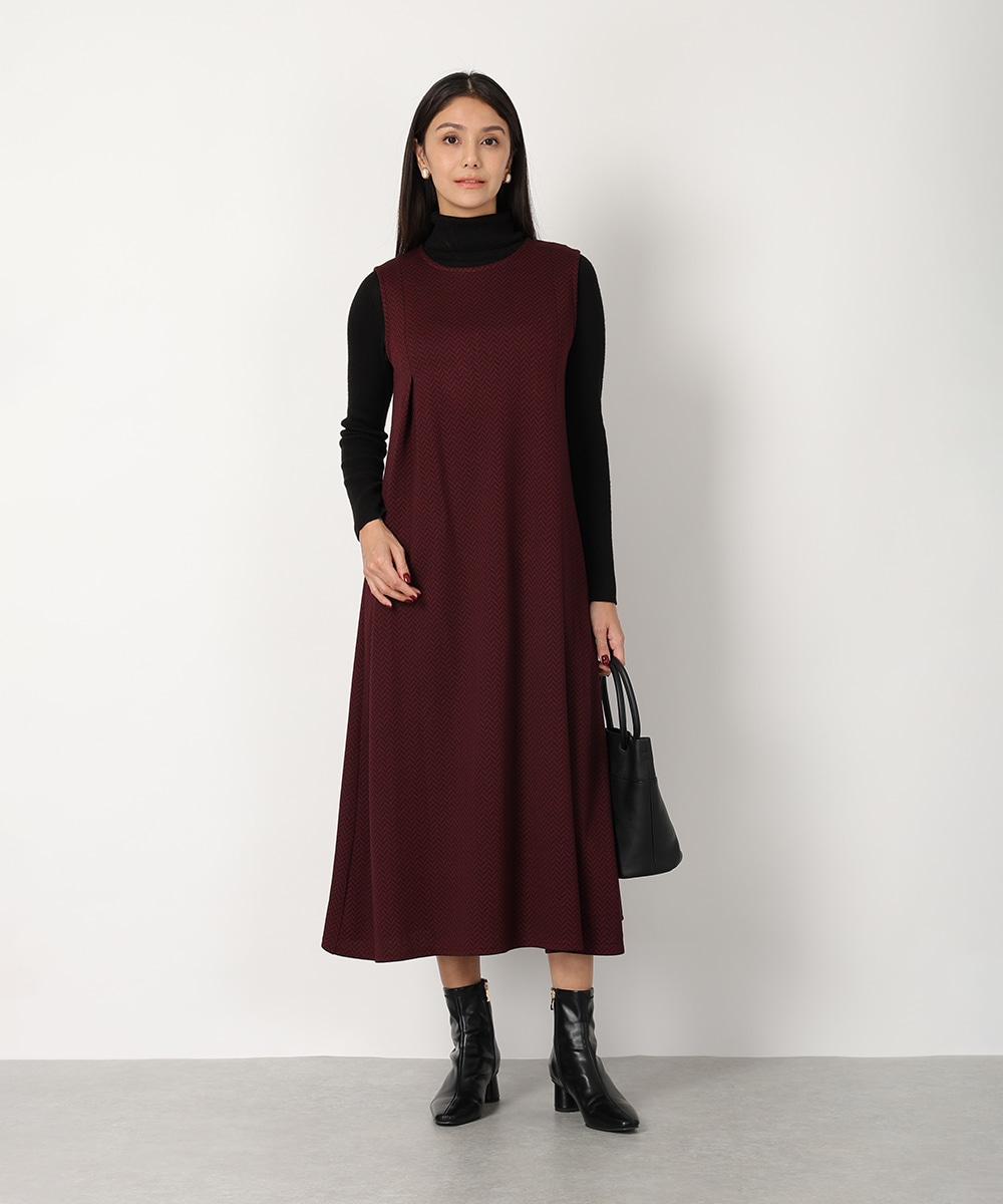 ジグザグジャカードワンピース