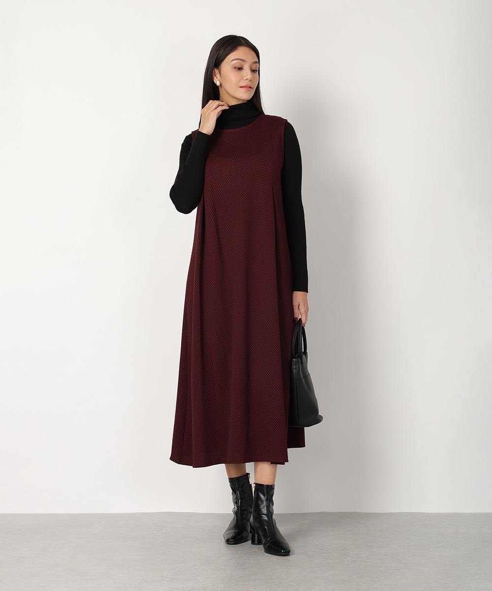 ジグザグジャカードワンピース