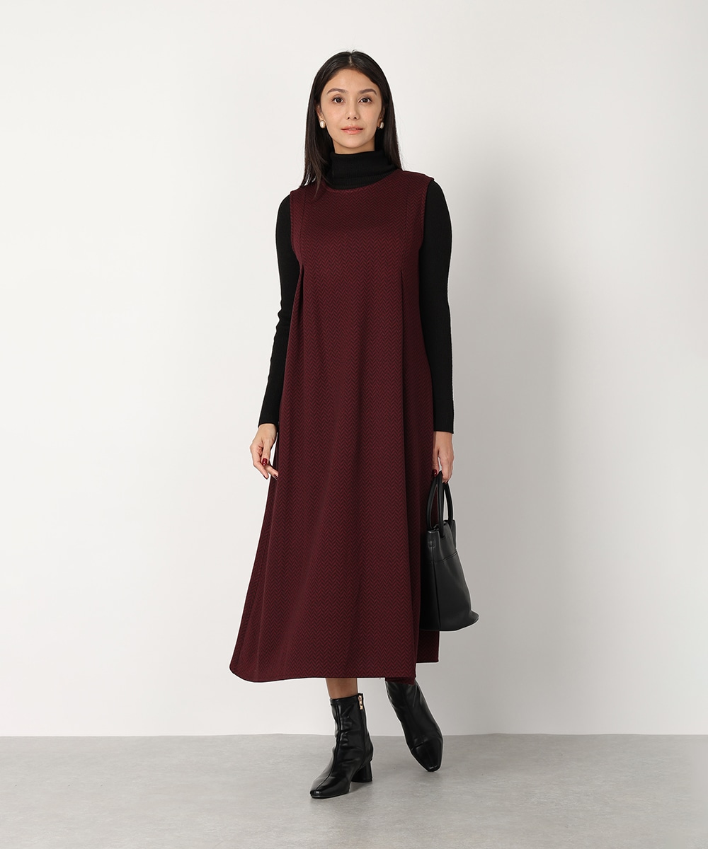 ジグザグジャカードワンピース