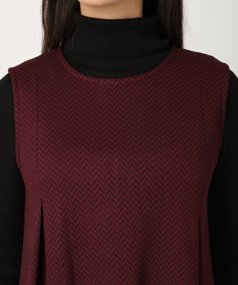 ジグザグジャカードワンピース