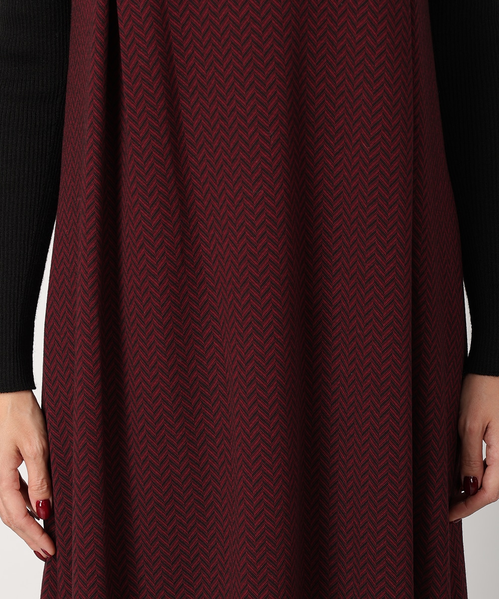 ジグザグジャカードワンピース