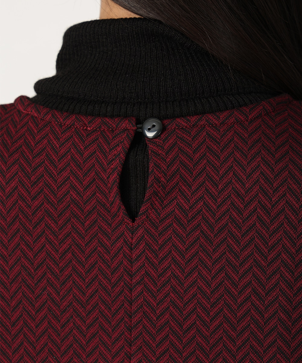 ジグザグジャカードワンピース