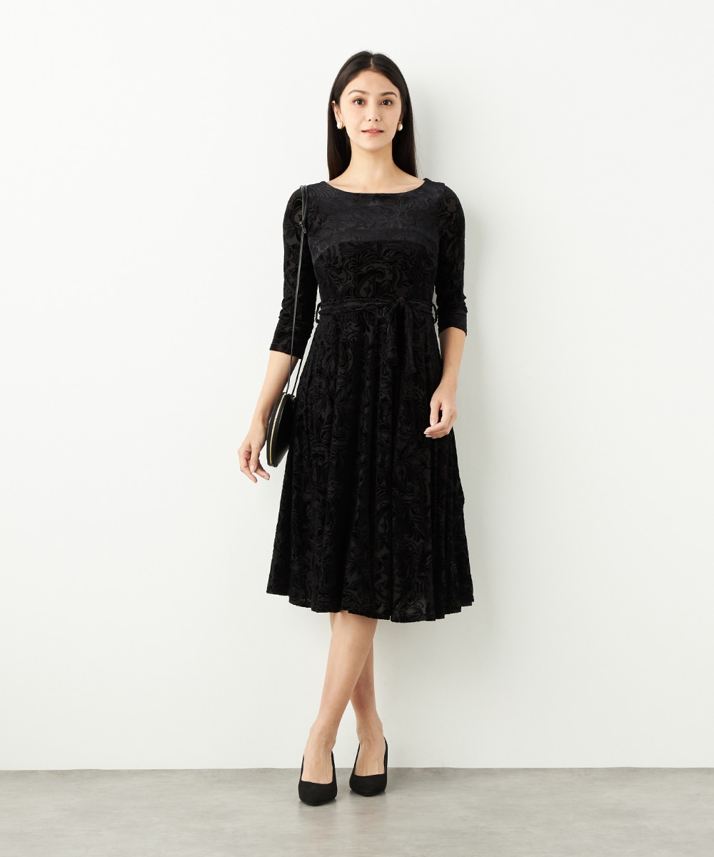 フラワーベロアワンピース