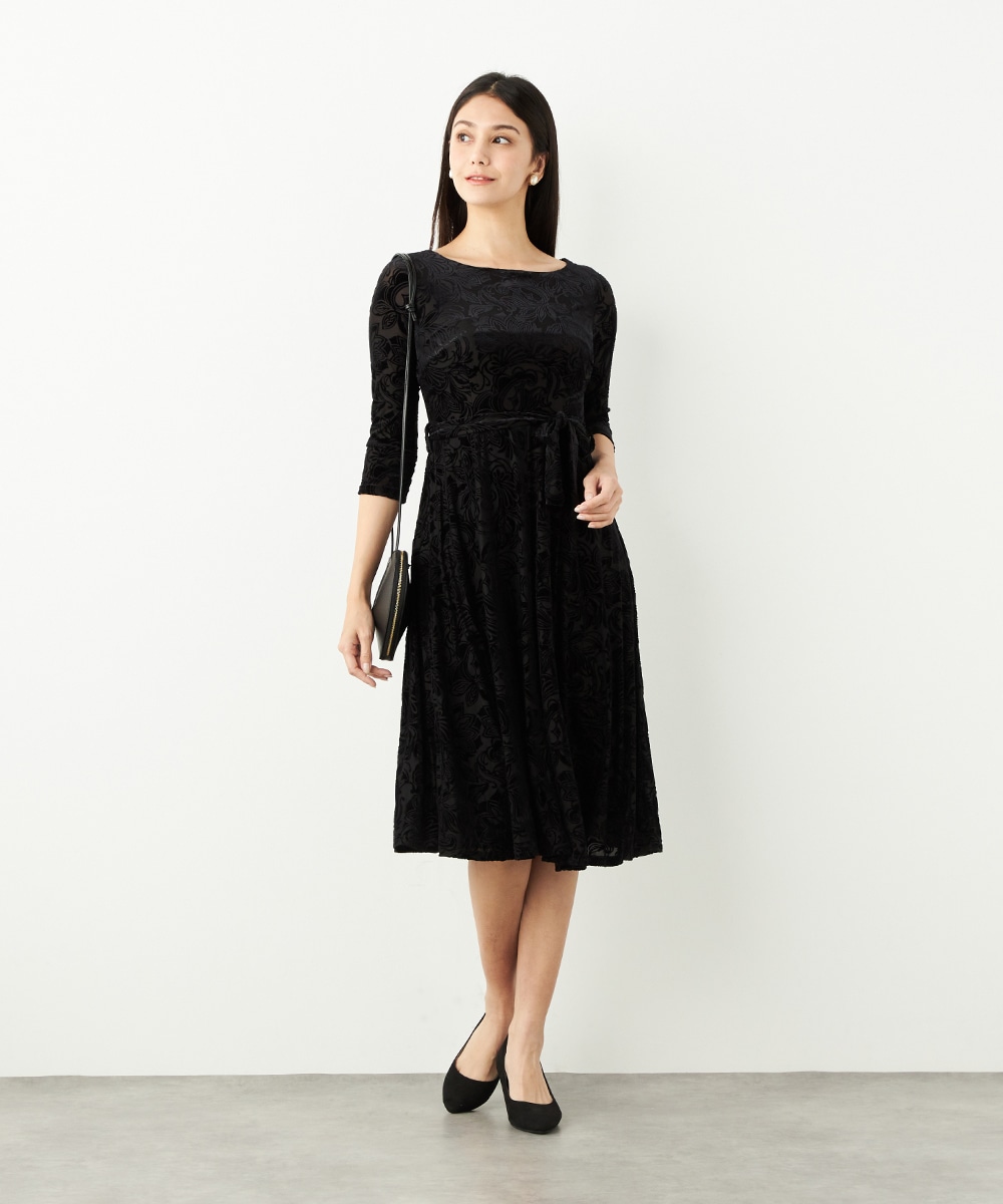 フラワーベロアワンピース