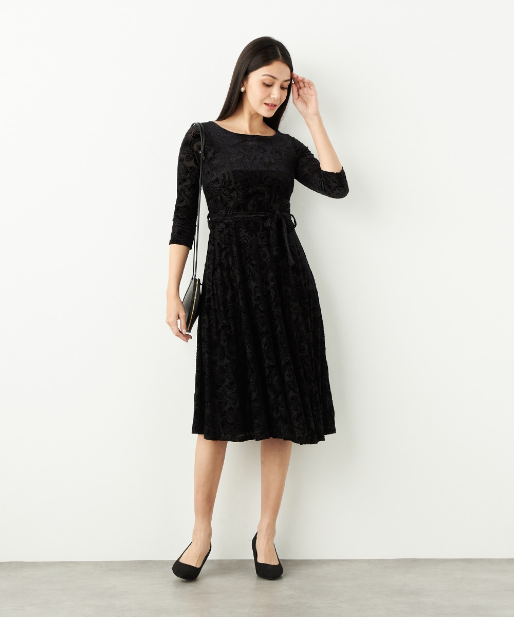 フラワーベロアワンピース