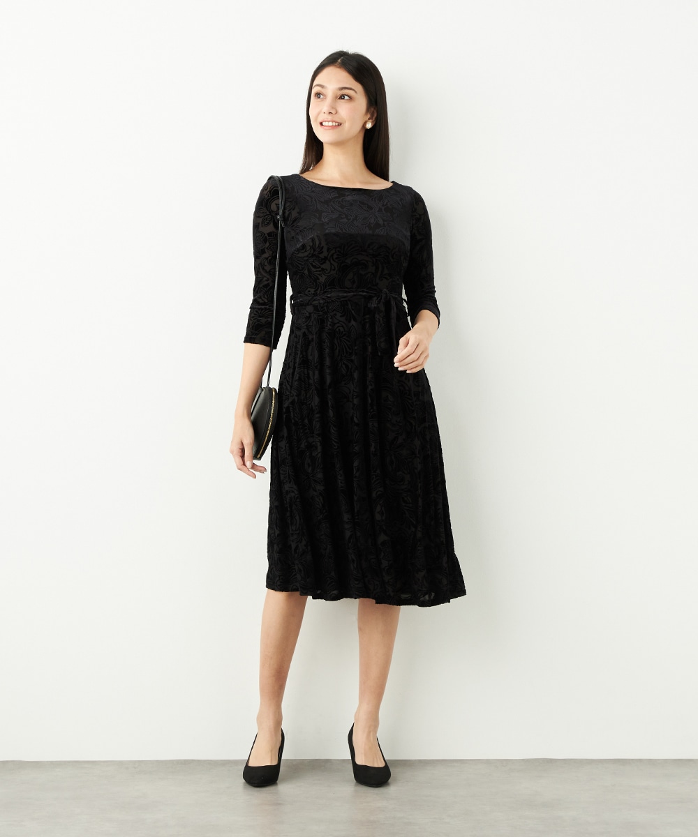 フラワーベロアワンピース