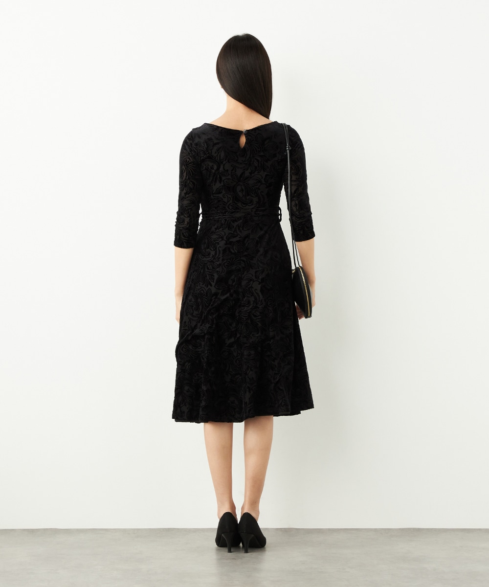 フラワーベロアワンピース