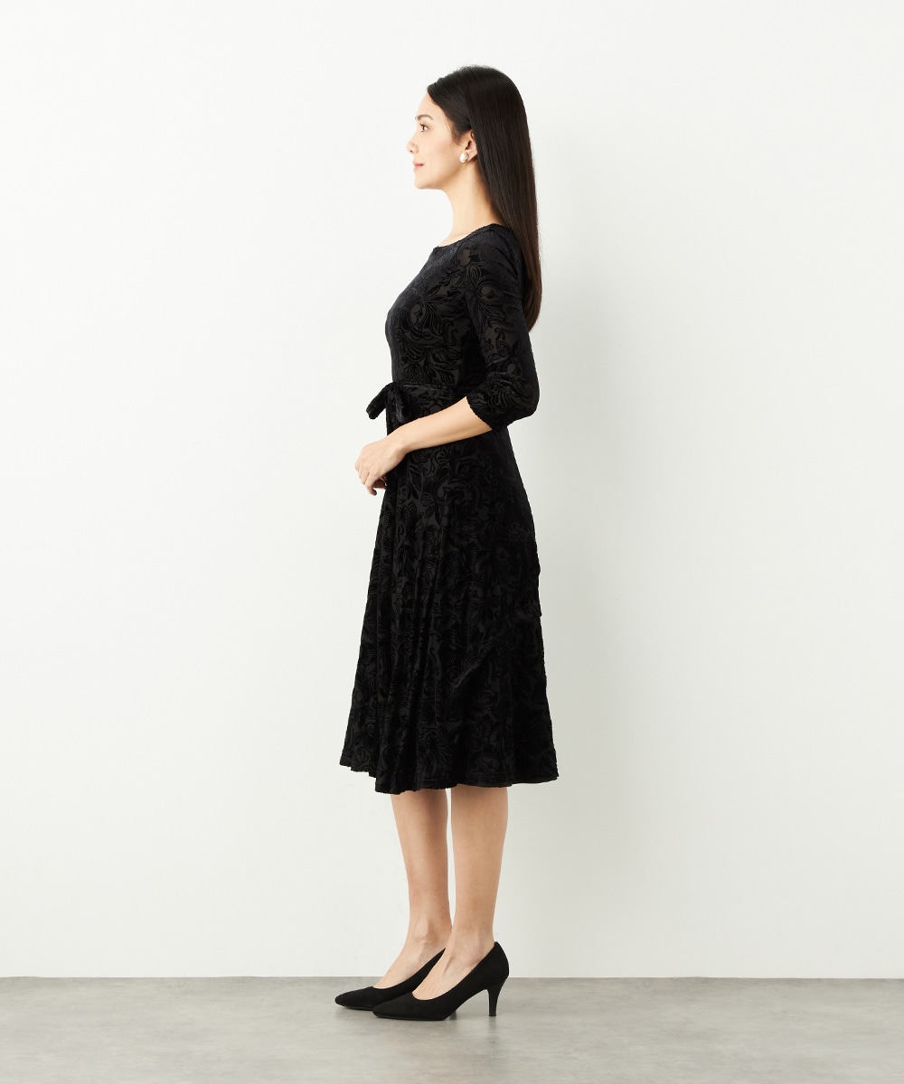 フラワーベロアワンピース