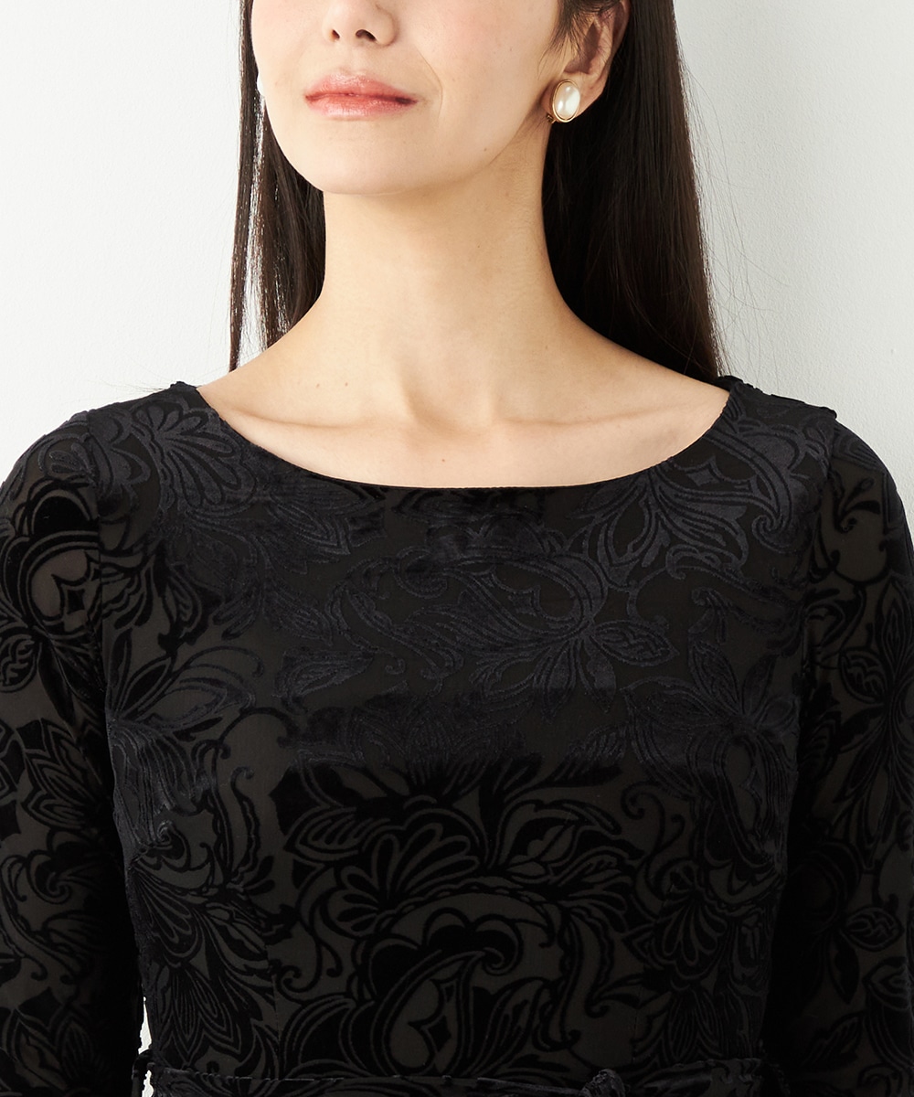 フラワーベロアワンピース