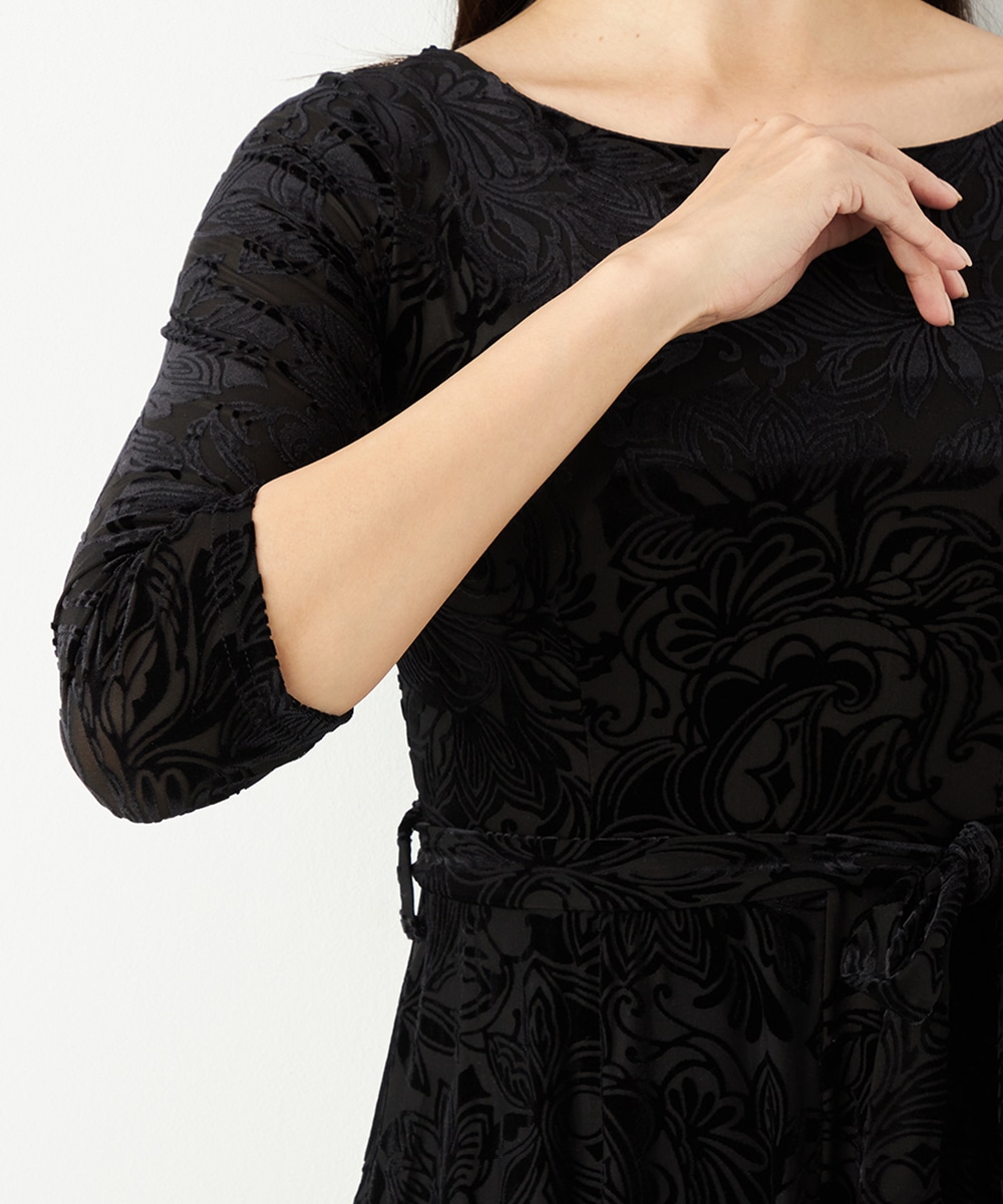 フラワーベロアワンピース