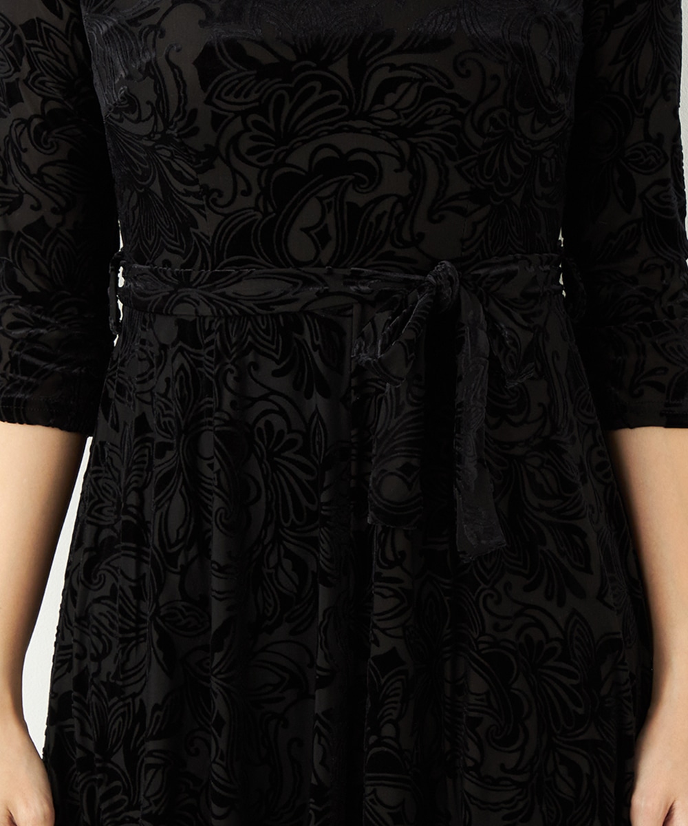 フラワーベロアワンピース