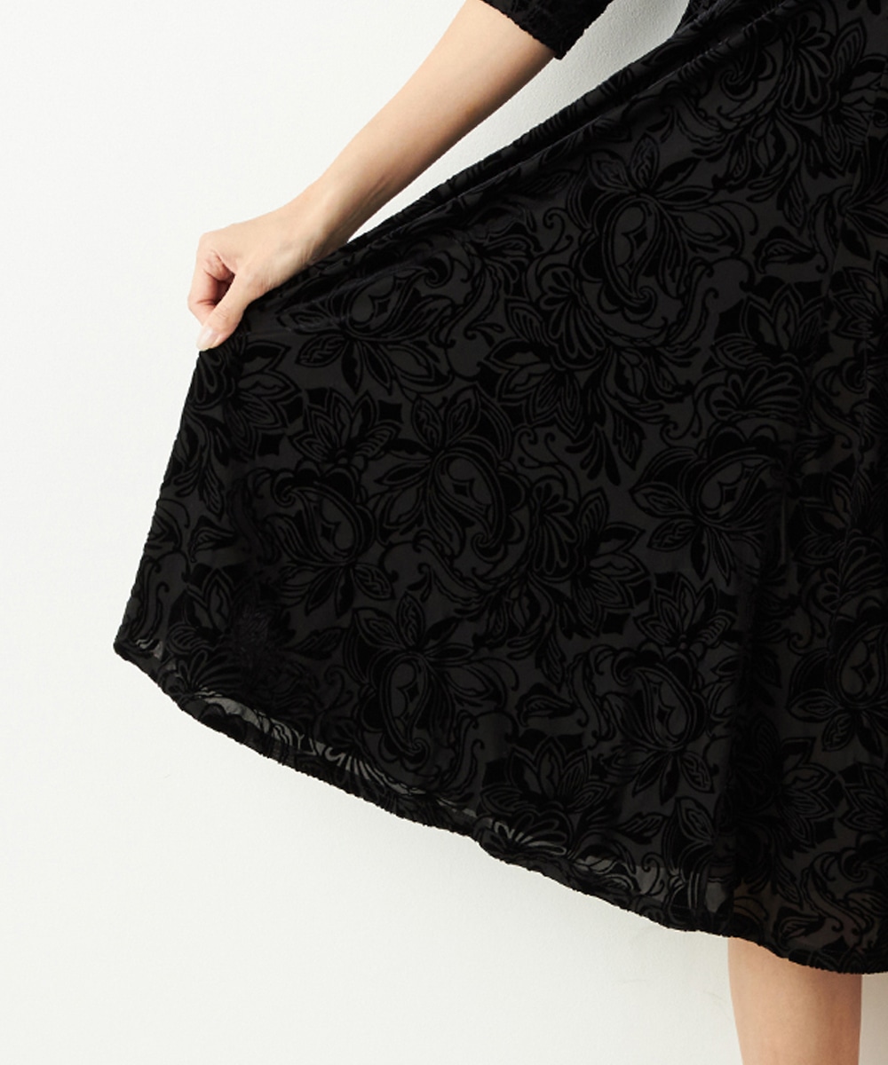 フラワーベロアワンピース