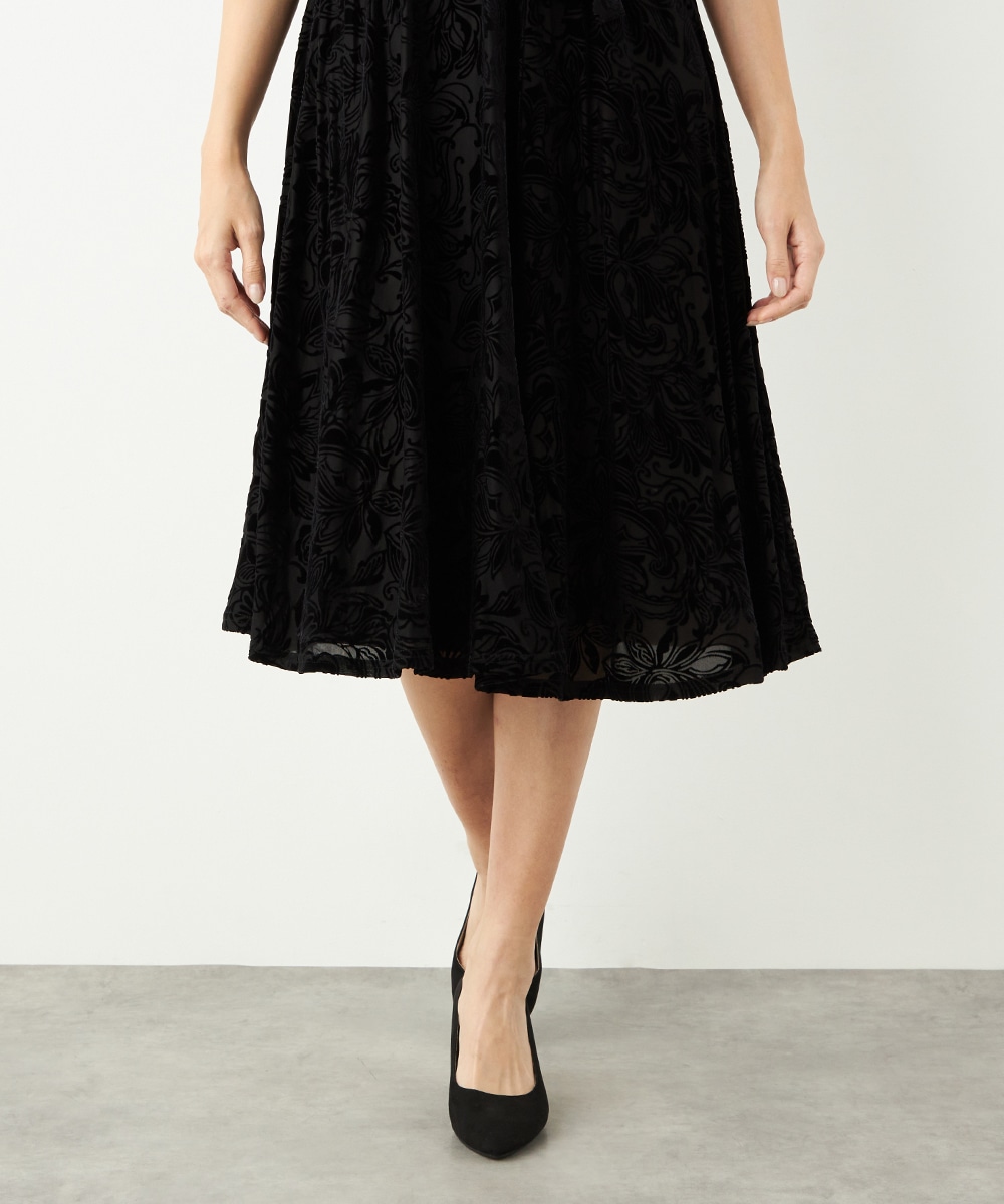 フラワーベロアワンピース