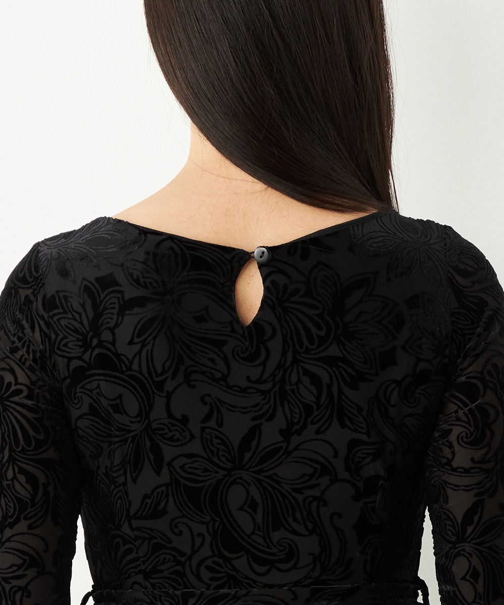 フラワーベロアワンピース