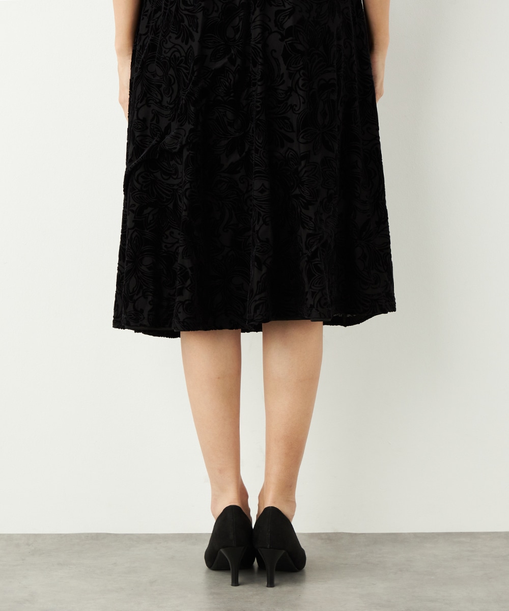 フラワーベロアワンピース