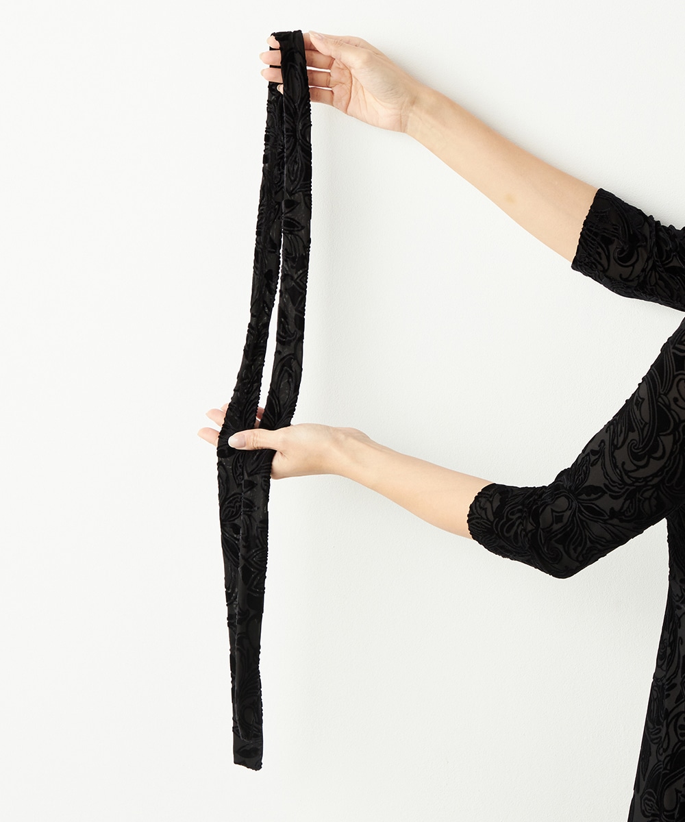 フラワーベロアワンピース