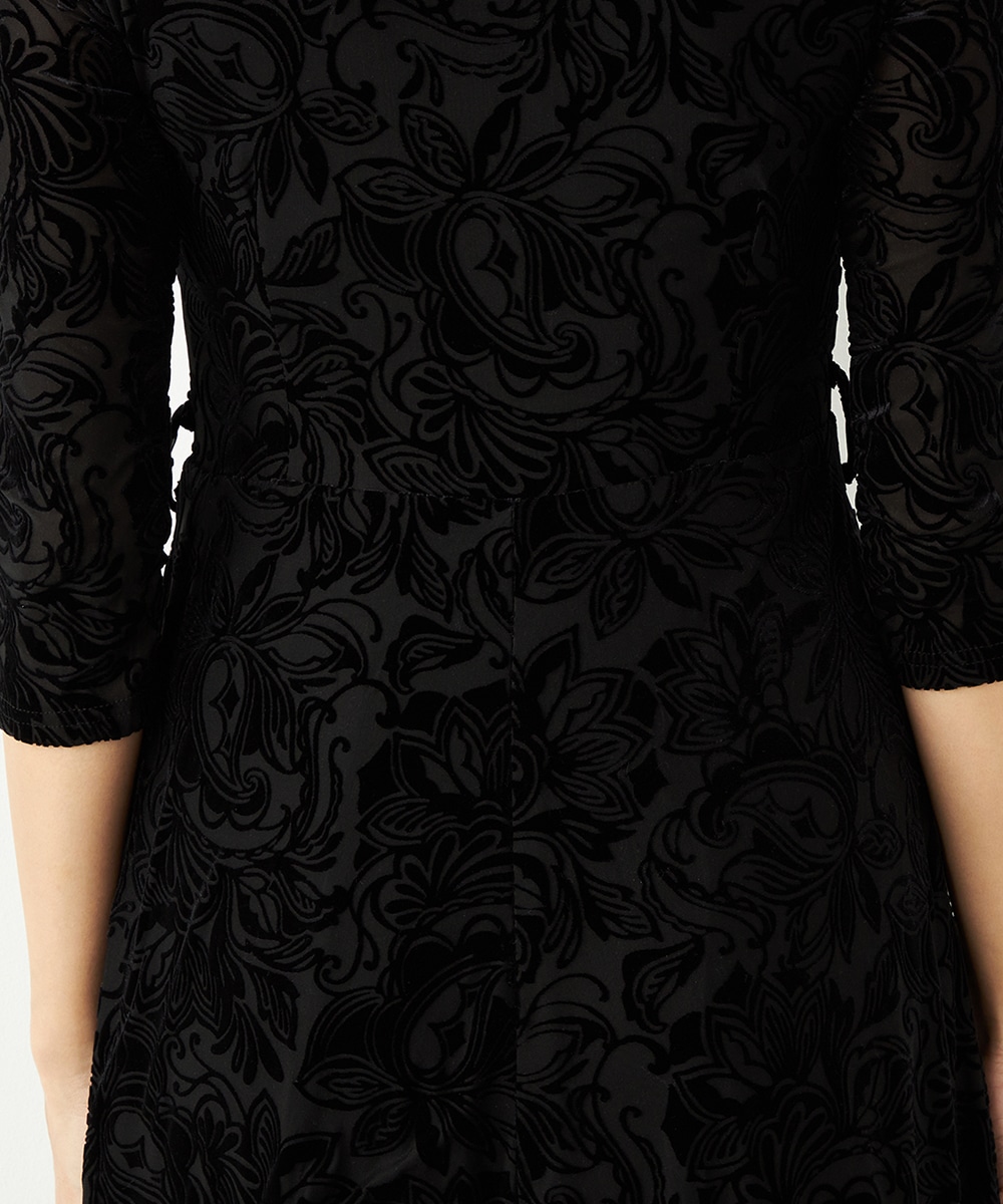 フラワーベロアワンピース