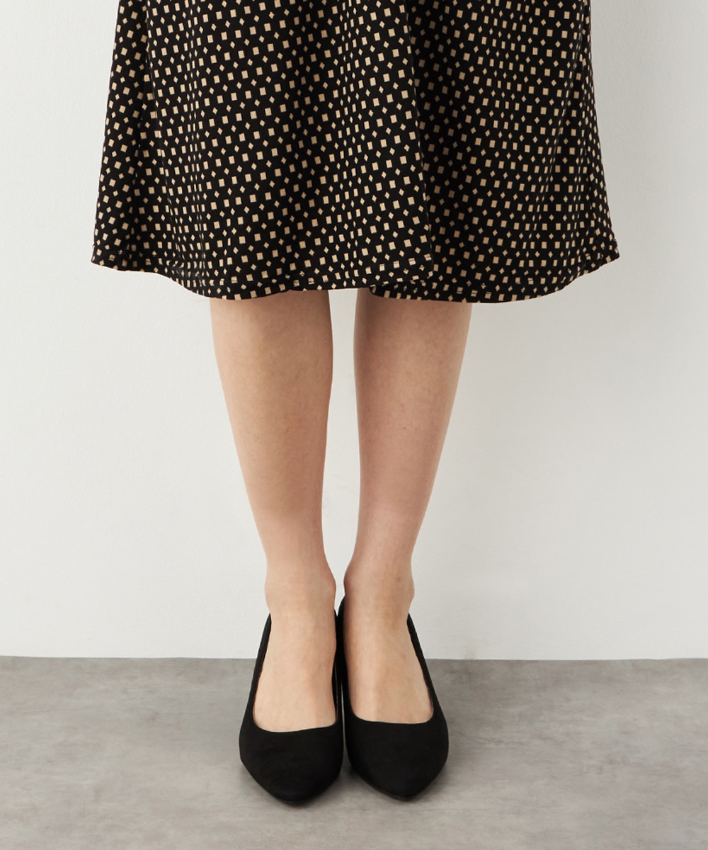 プチ幾何学プリントジャージワンピース