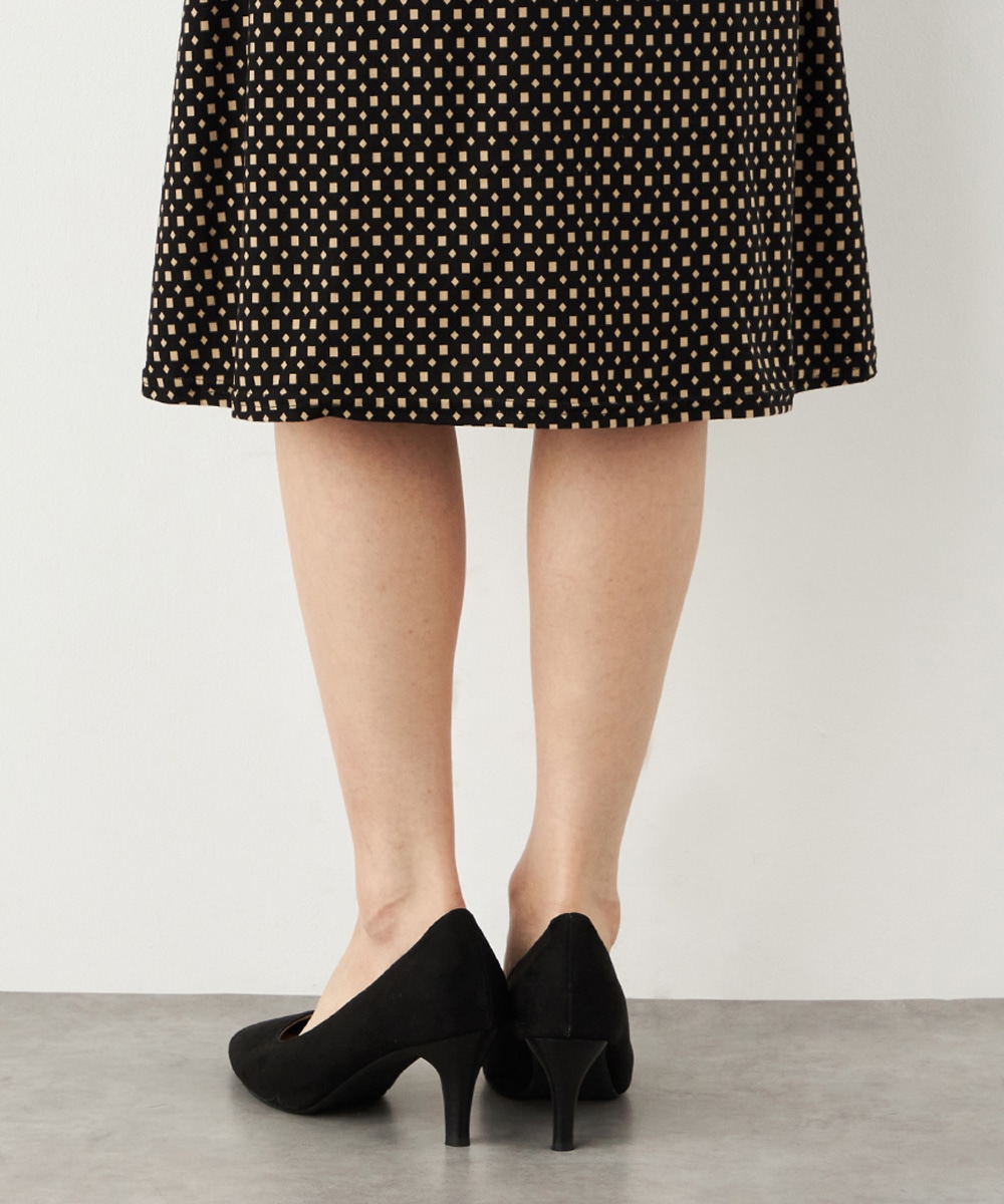 プチ幾何学プリントジャージワンピース