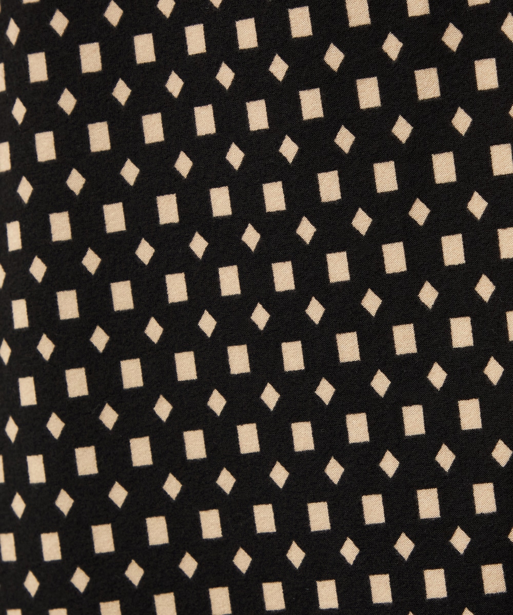 プチ幾何学プリントジャージワンピース