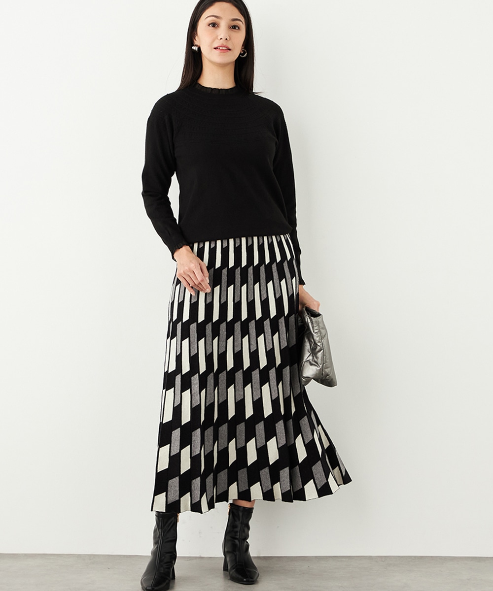 ニットスカート×トップス