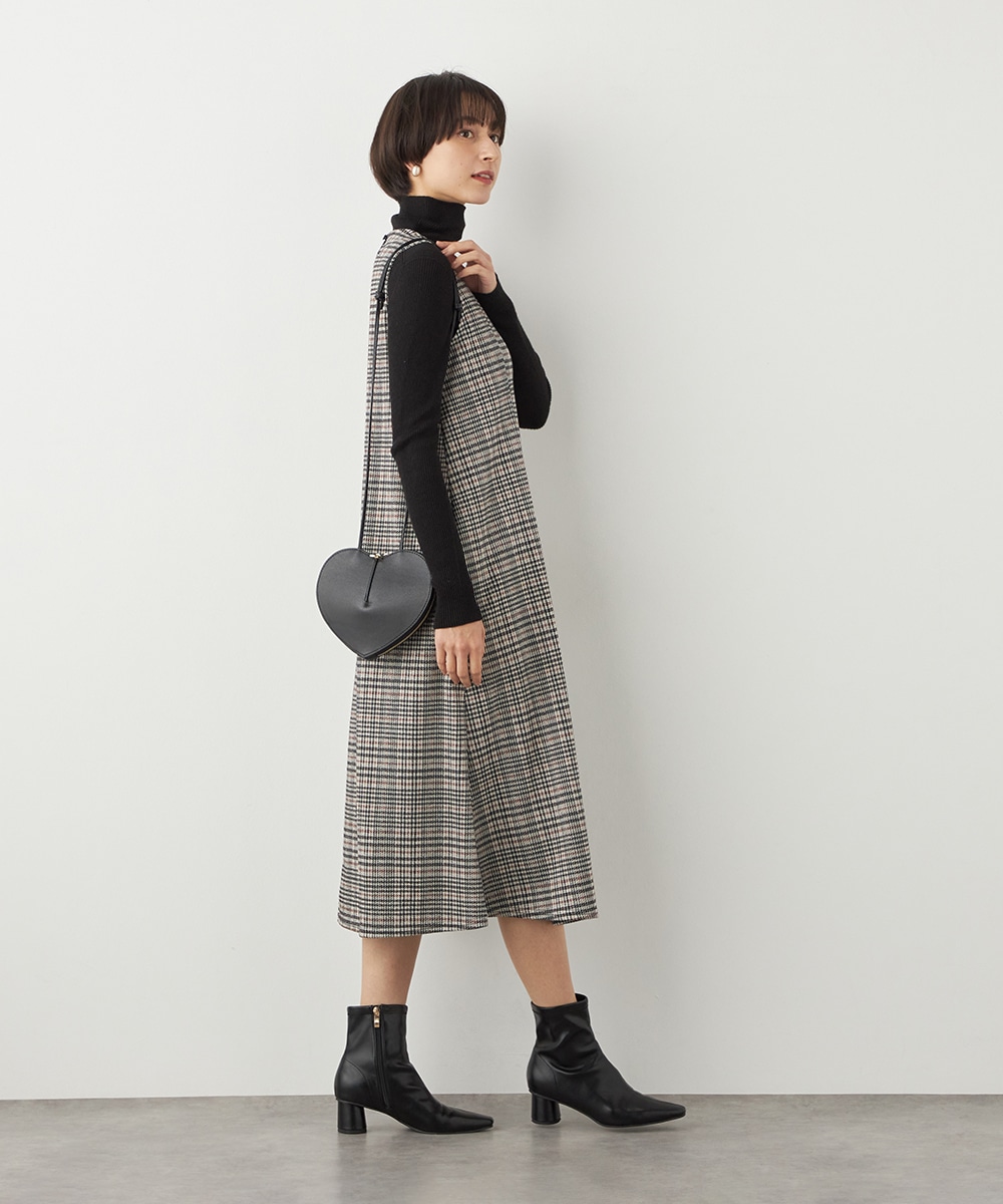 ラメ千鳥Aラインワンピース