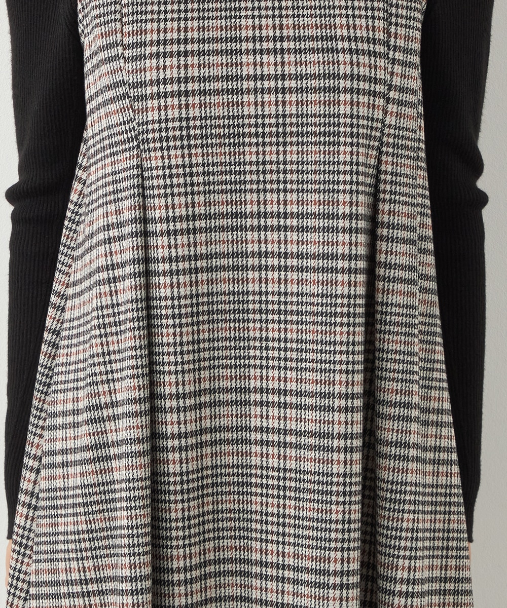 ラメ千鳥Aラインワンピース