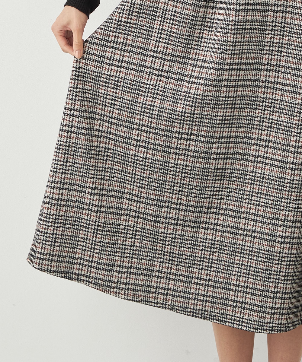 ラメ千鳥Aラインワンピース