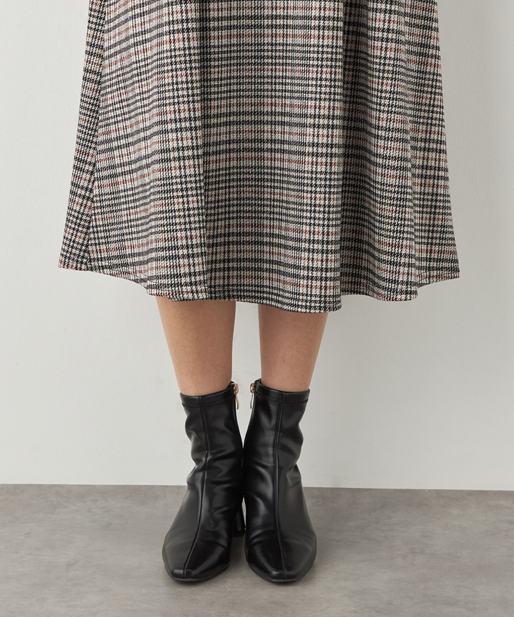 ラメ千鳥Aラインワンピース