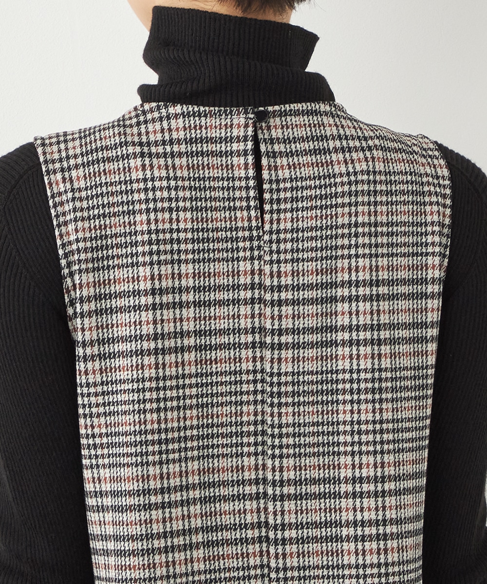 ラメ千鳥Aラインワンピース