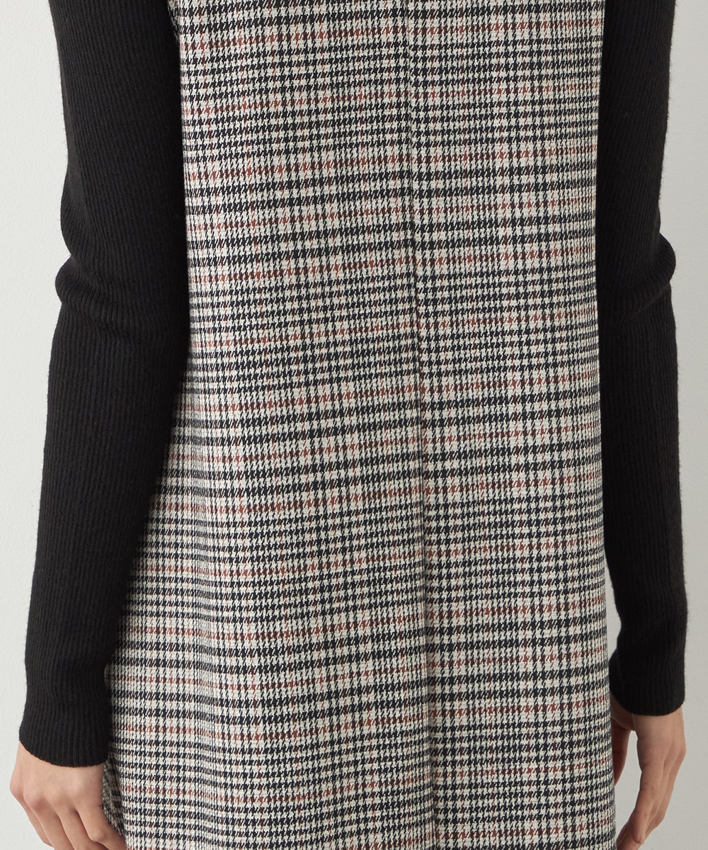 ラメ千鳥Aラインワンピース