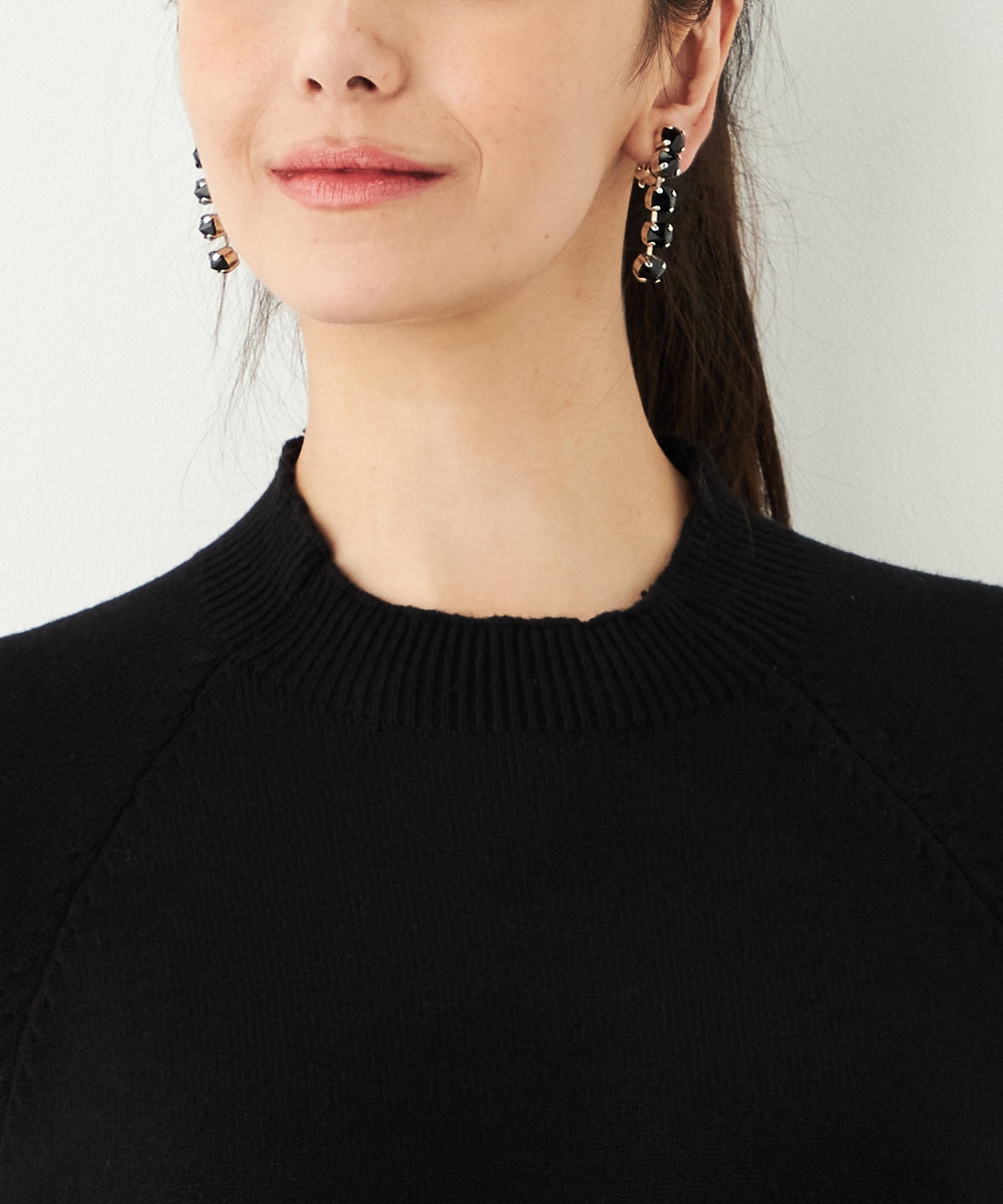 レース切り替えニットワンピース