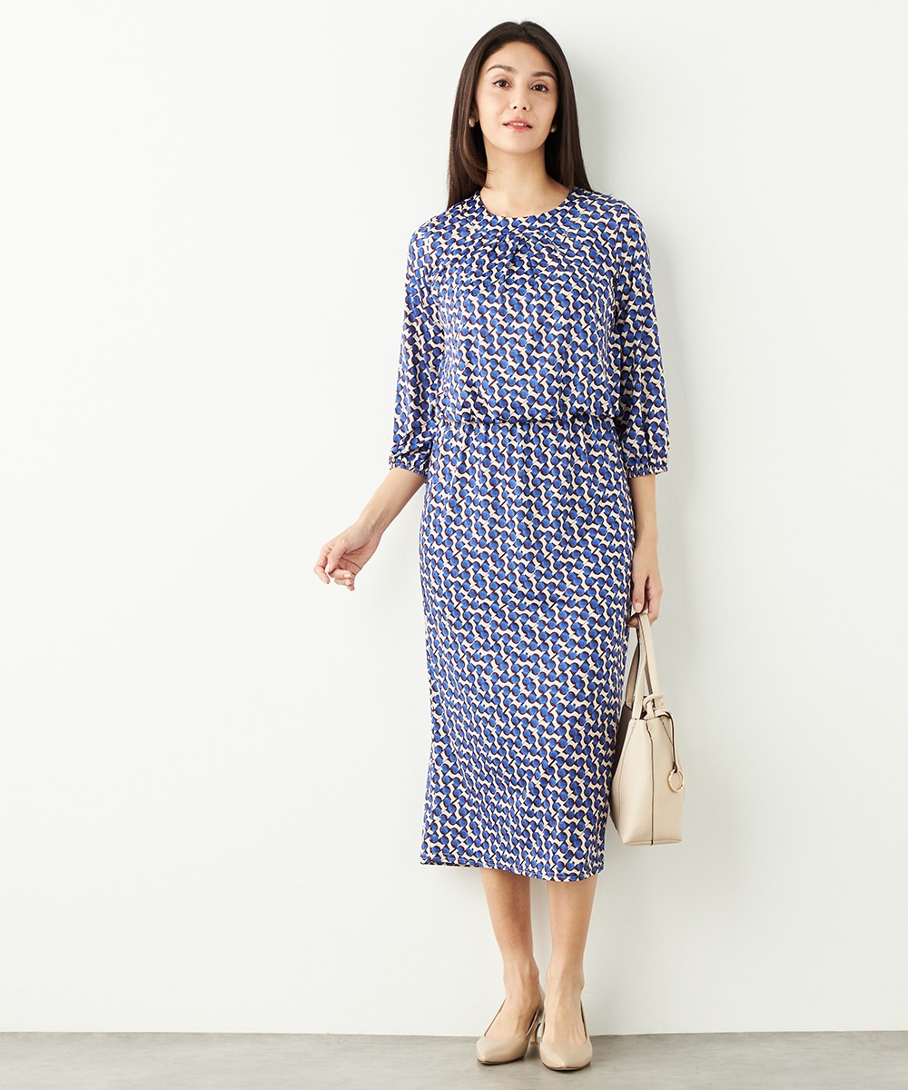  armoire capriceの幾何学プリントワンピース