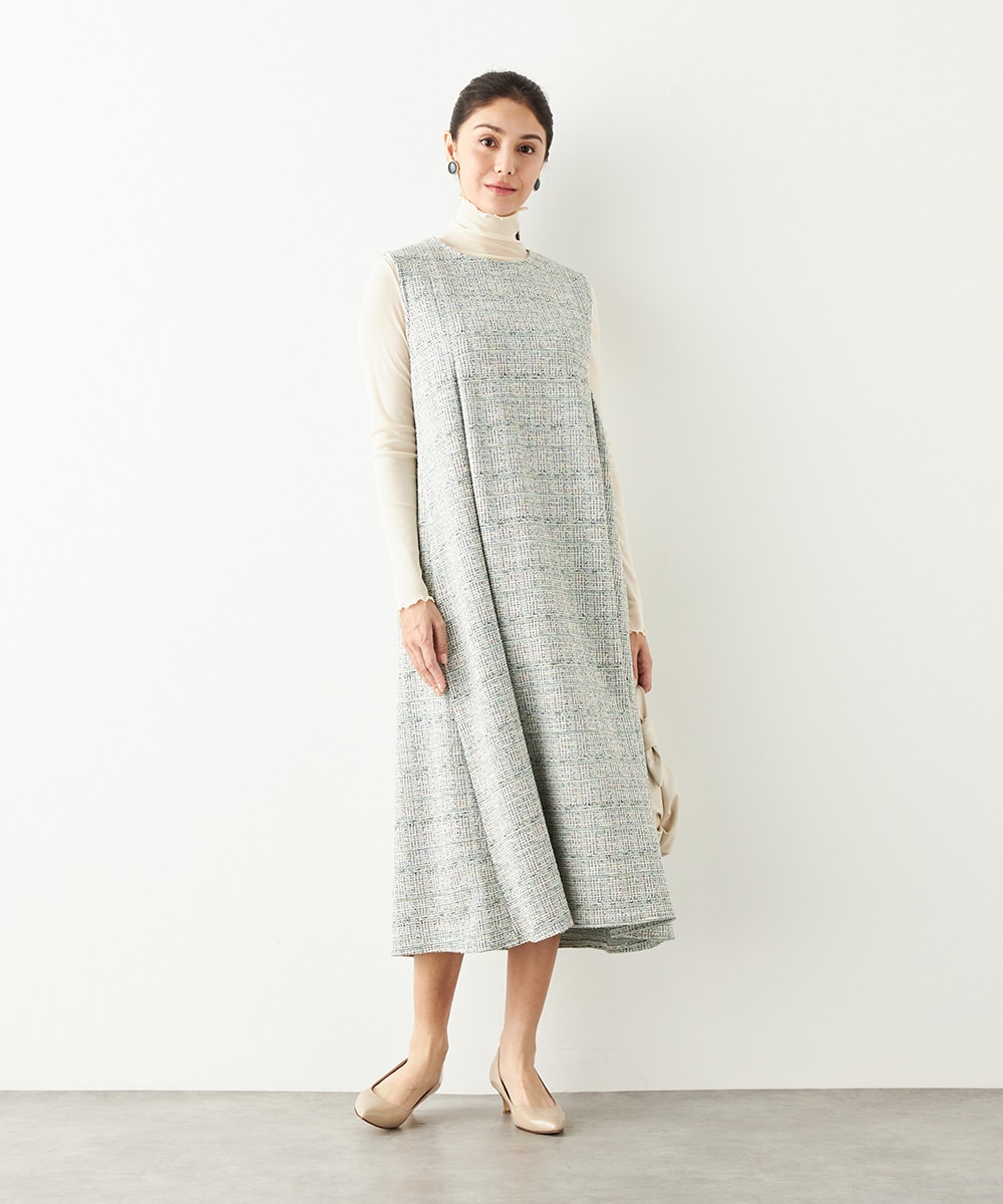 ツイードタッチワンピース