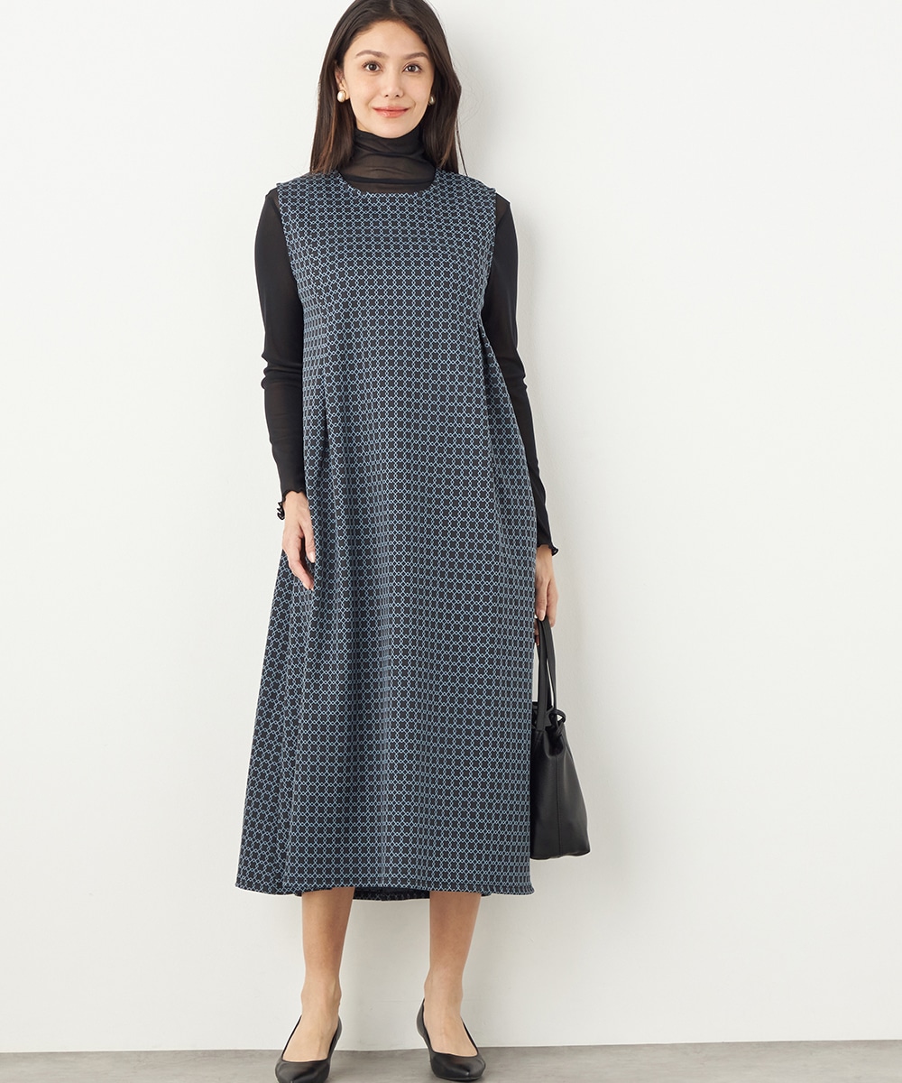 スクエアジャカードワンピース