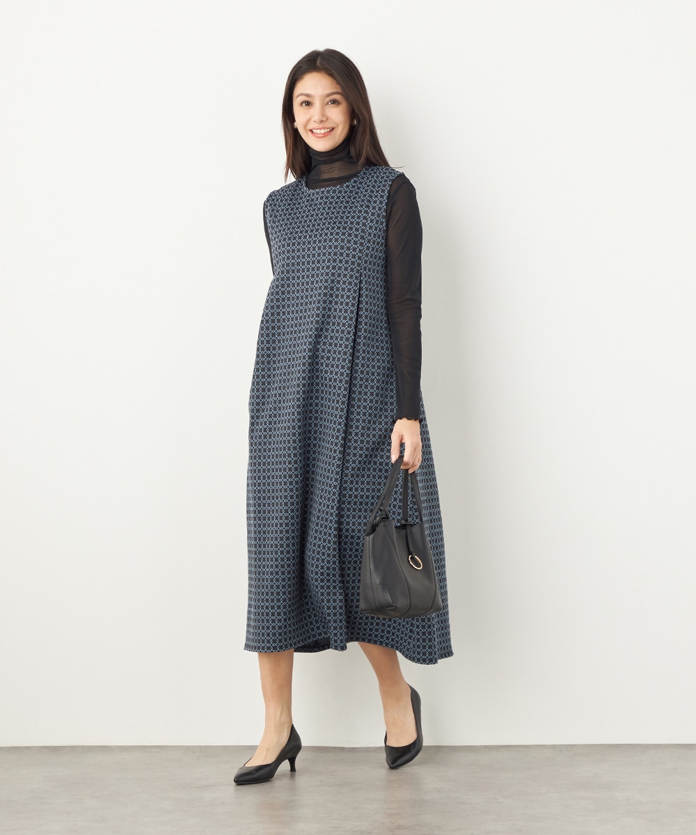 スクエアジャカードワンピース