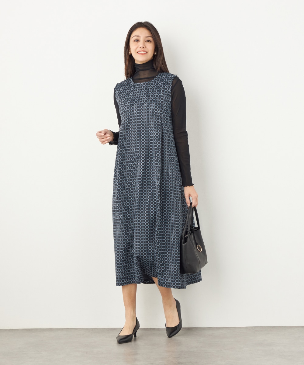 スクエアジャカードワンピース