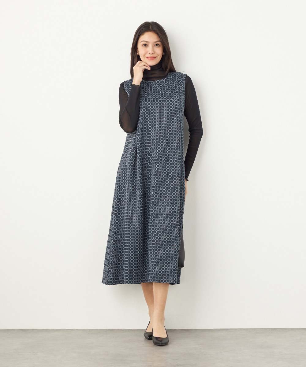 スクエアジャカードワンピース