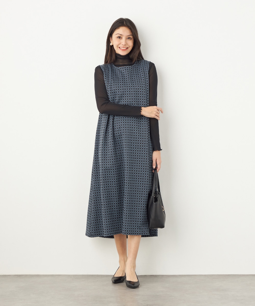 スクエアジャカードワンピース