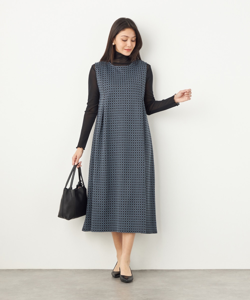 スクエアジャカードワンピース
