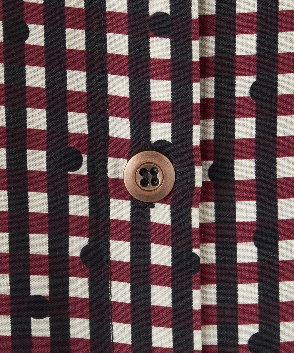 チェックドットボウタイワンピース