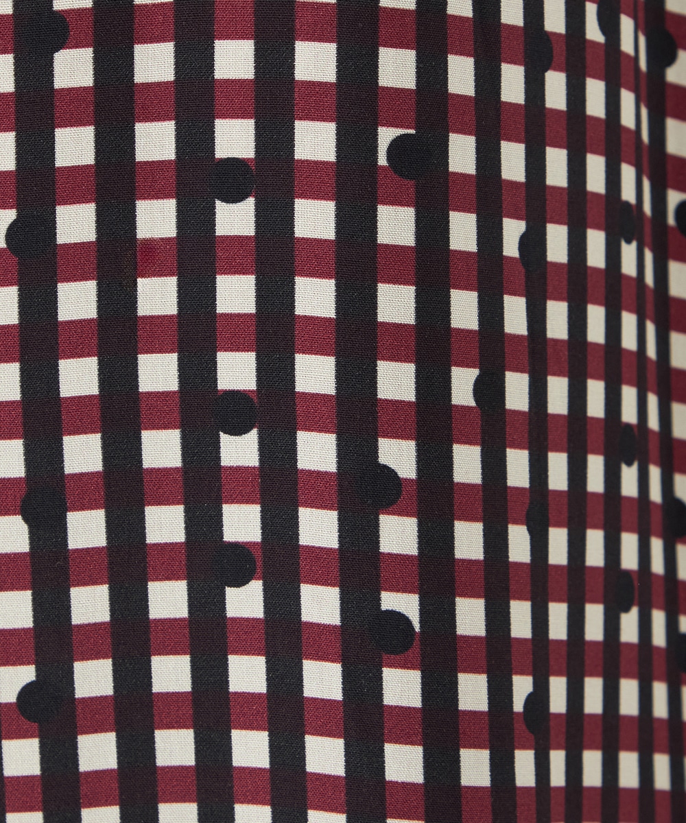 チェックドットボウタイワンピース