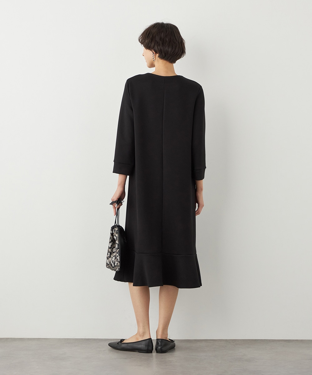 フリル切り替えサックワンピース