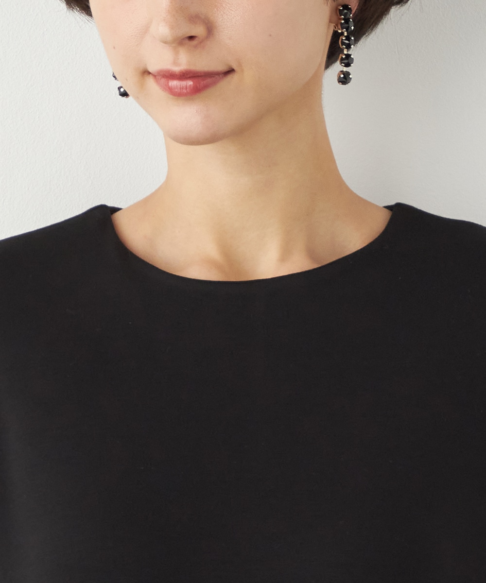 フリル切り替えサックワンピース