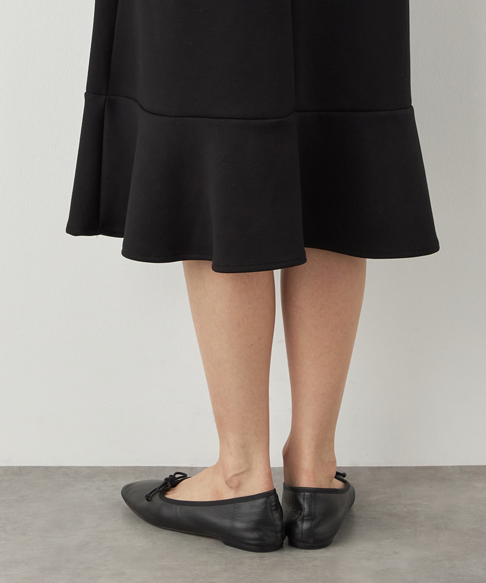 フリル切り替えサックワンピース