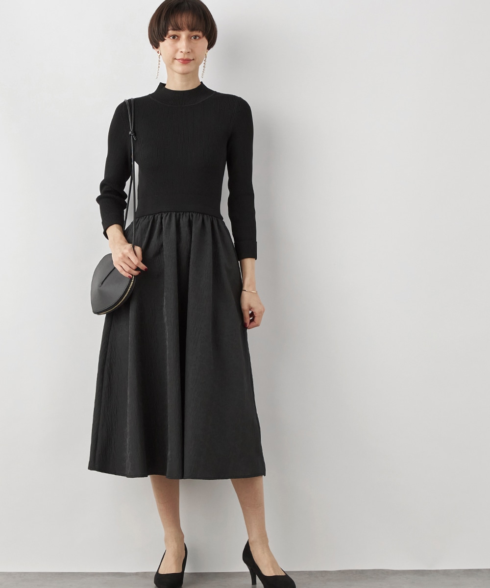 フラワージャカードドッキングワンピース